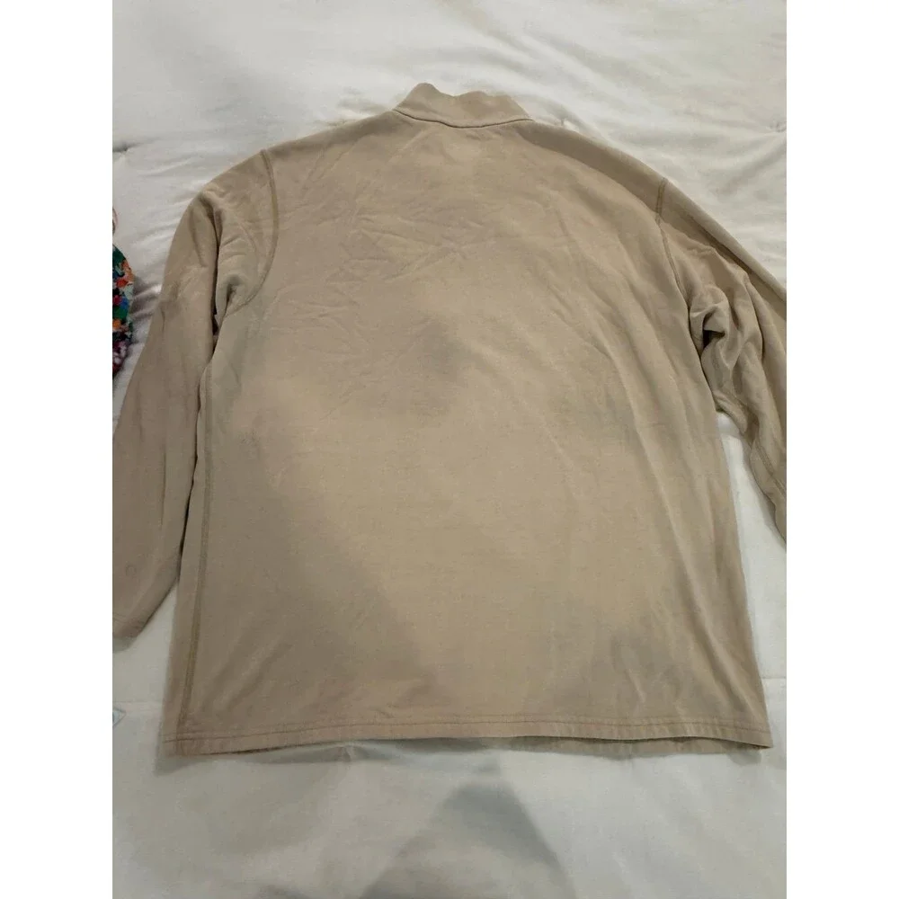 Drifire Men's Tan Quarter Zip Long Sleeve Sweatshirt Pullover large
